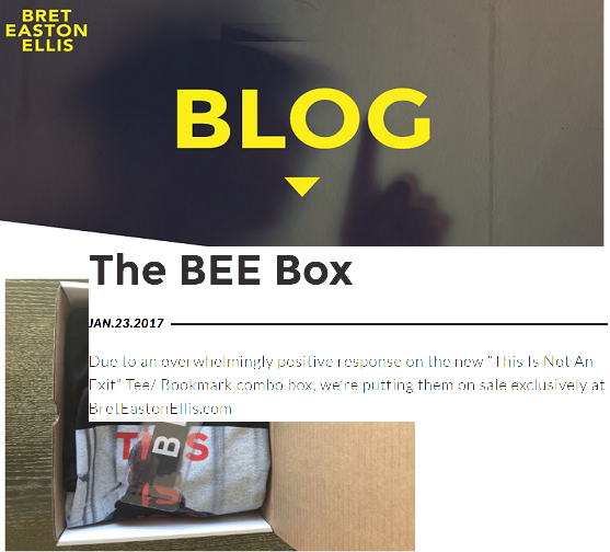 Bret Easton Ellis’ new BEE Box 2017