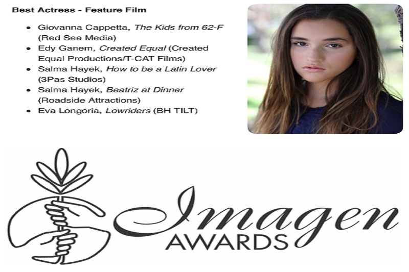 Giovanna Cappetta is nominated for a 2017 IMAGEN Award for Best Actress in a Feature Film – Beverly Hills, California, USA